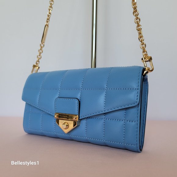 MICHAEL KORS Soho Quilted Large Wallet on Chain Crossbody- South Pacific color⭐ - Picture 5 of 16